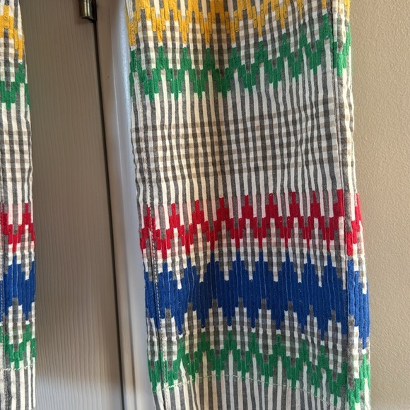 Cartonnier by Anthropologie Stitched Striped  Rainbow Embroidered Pants size 10 - Picture 5 of 7